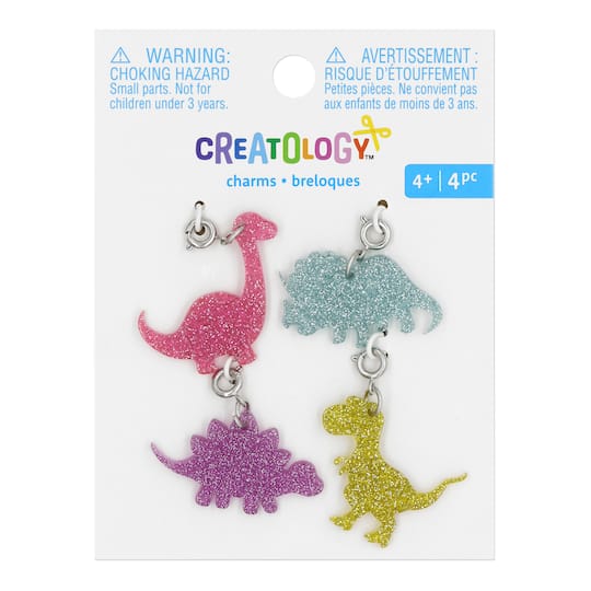 Glittery Dinosaur Charms by Creatology™